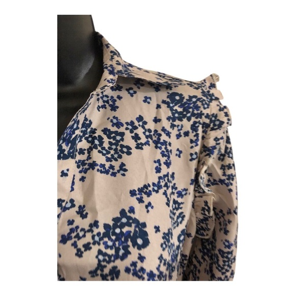 Anthropologie Boemo blue floral ruffled shoulder button front maxi dress size S - Picture 6 of 17
